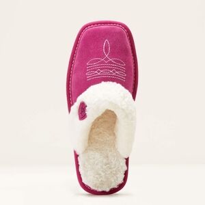 Ariat Jackie Square Toe Slip-On Mule in Fuchsia with White Trim